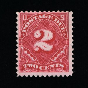 GENUINE SCOTT #J32 F-VF MINT OG H 1895 BEP-ISSUE DEEP CLARET 2¢ POSTAGE DUE