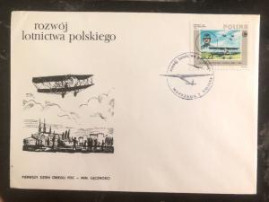 1984 Warsaw Poland Glider First Day Cover FDC development of Polish aviation B