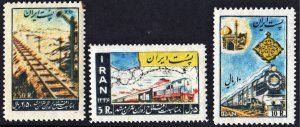 Iran SC#1074-76  Completion of the Tehran-Mashhad Railway Line (1957) MNH*