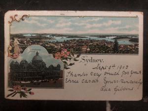 1903 Sydney Australia Postcard Cover To Chicago USA Queen Victoria Market