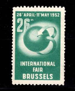 ED-293 OAS-CNY  CINDERELLA STAMP   INTERNATIONAL FAIR BRUSSELS 1952