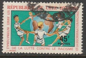 IVORY COAST 320, YEAR AGAINST RACIAL DISCRIMINATION. USED. VF. (343)