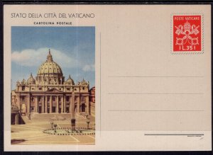 Vatican City MI P13 Postal Card Unused VF