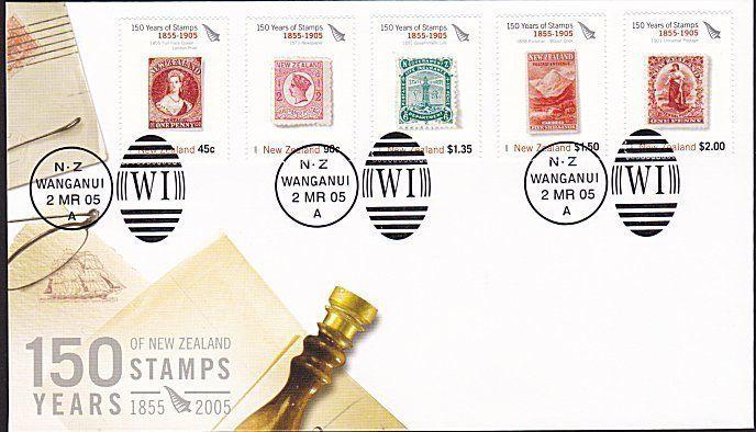 NEW ZEALAND 2005 150 Years of Stamps souvenir set FDC.......................8399