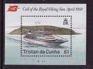Tristan da Cunha-Sc#495- id12-Unused NH sheet-Royal Viking Sun-Ships-1991-