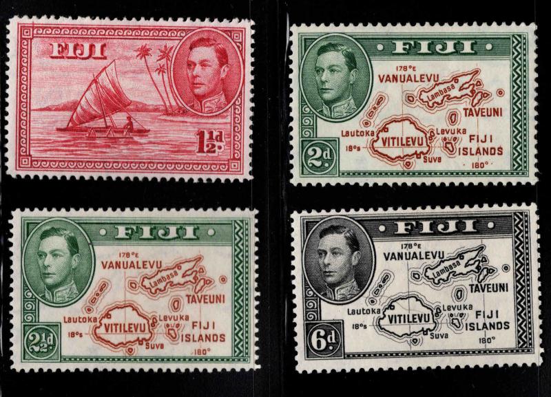 FIJI Scott 132-135 MH* 1940-49 redrawn stamps CV$16.50