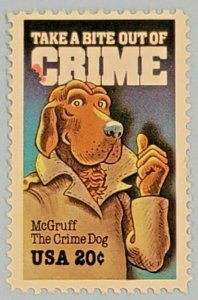 Scott 2102- McGruff the Crime Dog, Take a Bite- MNH 20c 1984- unused mint stamp