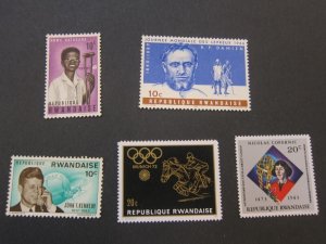 Rwanda 1964 Sc 70,130,143,414,565 MNH