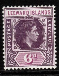 LEEWARD ISLANDS SG109b 1947 6d PURPLE & DEEP MAGENTA MNH