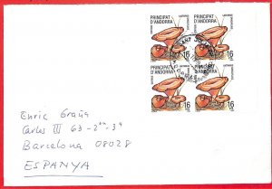 aa0373 - ANDORRA - POSTAL HISTORY -   COVER  to  SPAIN  1984 - MUSHROOMS