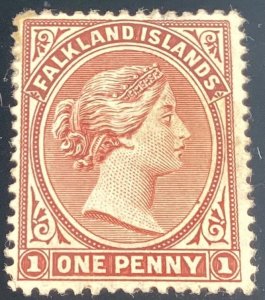 Falkland Islands #5a Mint 1883 1p claret Victoria