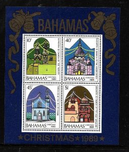 Bahamas-Sc#682a-unused NH sheet-Christmas-1989-