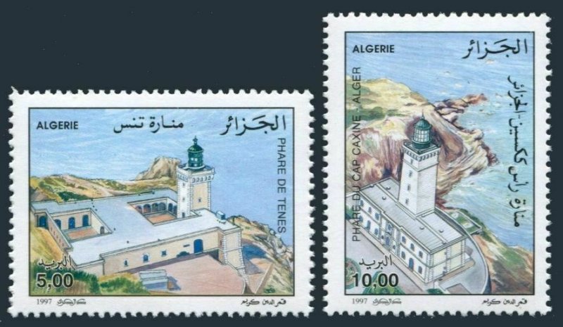 Algeria 1107-1108,MNH.Michel 1195-1196. Lighthouses 1997.Tenes,Caxine.