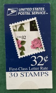 BK178C PINK ROSE Makeshift Booklet of 30 US 32¢ Stamps MNH 1995