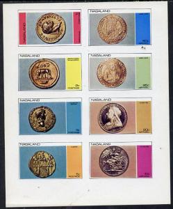 Nagaland 1973 Coins imperf  set of 8 values (1c to 50c) u...