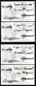 Canada-Sc#1807-1808a-p-stamps on 5 FDCs-Planes-Canadian Air Forces-Military-1999