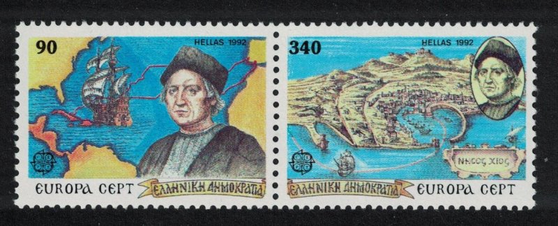 Greece 500th Anniversary of Discovery of America by Columbus 2v pair