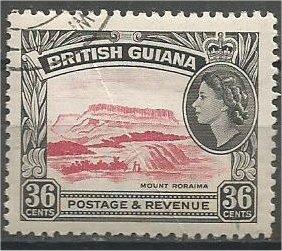 BRITISH GUIANA, 1954, used 36c, Mt. Roraima Scott 262