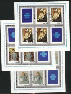 Poland Scott 1839-45, B123 CTO 1971 Mini sheet set of 8