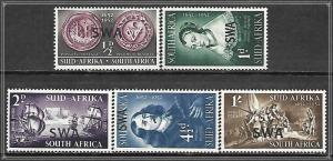 South West Africa #166-170 Landing Of Jan van Riebeeck Complete Set MNH