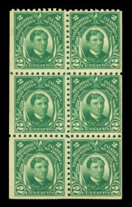 US PHILIPPINES 1914 Jose Rizal  2c green - Booklet pane of 6  Scott 276a mint NH