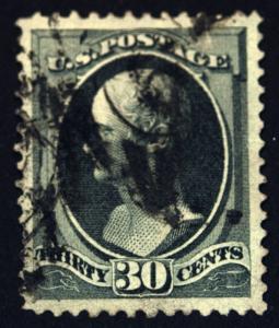 #165 30c Greenish Black 1874 VF-XF Used Fresh