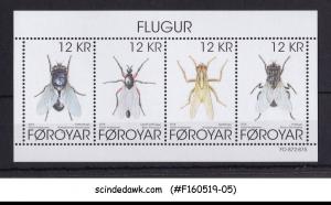 FAROE ISLANDS - 2018 FLIES / INSECTS - MINIATURE SHEET MNH