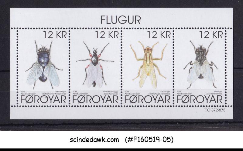 FAROE ISLANDS - 2018 FLIES / INSECTS - MINIATURE SHEET MNH