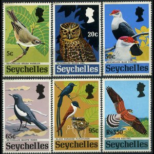 SEYCHELLES 1972 - Scott# 299-304 Birds Set of 6 NH