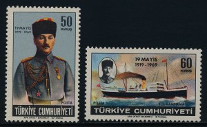 Turkey 1801-2 MNH Kemal Ataturk, S.S. Bandirma