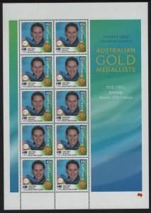 AUSTRALIA, 1879, MNH, SHEET OF 10,2000,  AUSTRALIAN GOLD MEDALISTS 2000 OLYMPICS