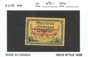 Canada: Semi-Official Airmail Stamp, Sc #CL43, MNH (60769)