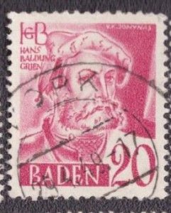 Germany -French Occupation Baden 1949 -  5n37 Used