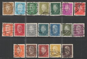 Germany - Weimar Era 1928-32 Sc# 366-384 Used VG - Hindenburg & Ebert set