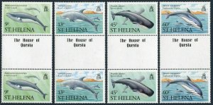 St Helena 483-486 gutter,MNH.Michel 473-476. Marine mammals 1987.Whales,Dolphins