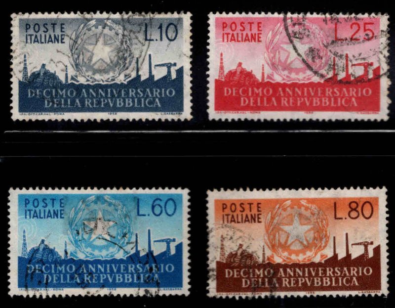 Italy Scott 710-713 Used Arms of the Republic set