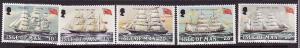 D5-Ships-Boats-Isle of Man-Scott#254-8-unused NH set-Sailing