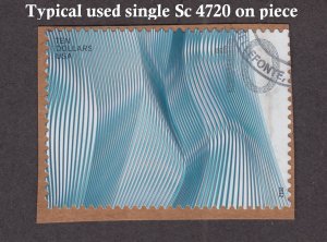 2012 Waves of Color $10 denomination Sc 4720 used single on piece