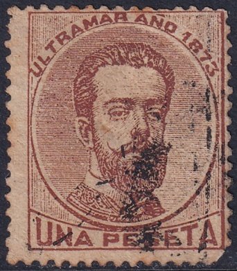 Cuba 1873 Sc 57 used toning rounded corner