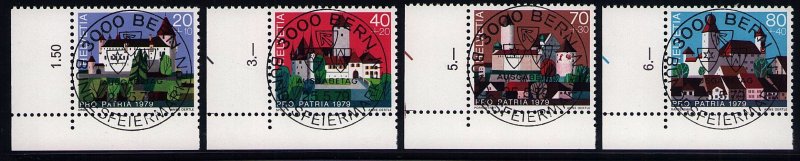 Switzerland B463-B466 used stamps superb cancels Pro Patria castles