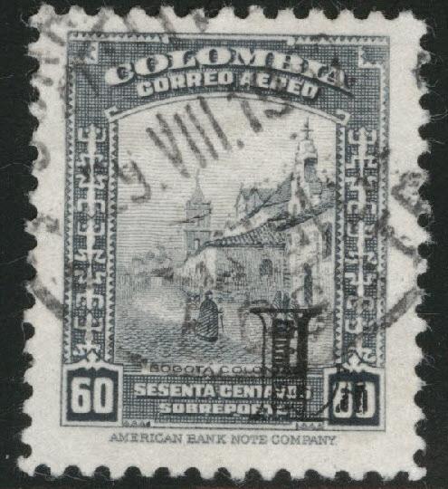 Colombia Scott C202 Used  1951 Overprint