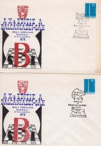 Romania 1978 CHESS TOURNAMENT AT BAILE HERCULANE 2 SPECIAL COVERS