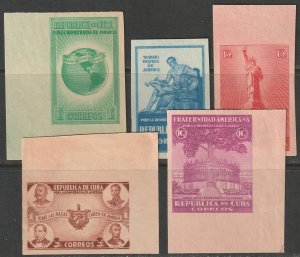 Cuba 1942 Sc 368-72 imperf set MNGAI(*)