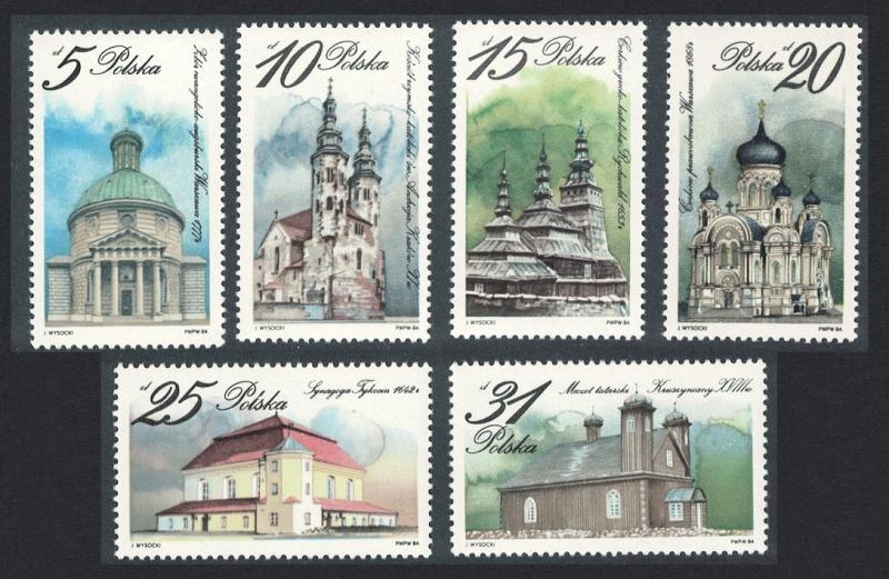 Poland Religious Architecture 6v SG#2970-2975 SC#2658-2663