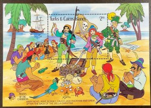 Turks & Caicos Disney Pirate of the Caribbean Sounvenir Sheet 1985