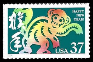 PCBstamps   US #3832 37c Lunar Year-Monkey, MNH, (4)