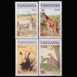 TANZANIA 1986 - Scott# 319-22 Endang.Wildlife Set of 4 NH