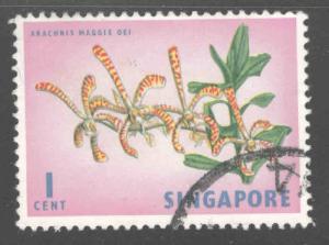 Singapore National Day Scott 62 Used orchid stamp