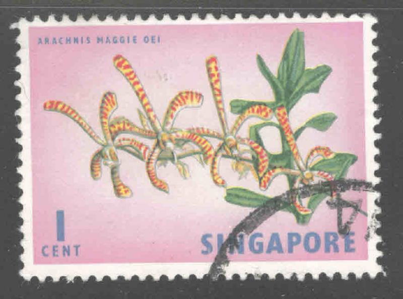 Singapore National Day Scott 62 Used orchid stamp