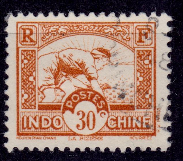 Indochina 1932, Planting Rice, 30c, sc#166, used